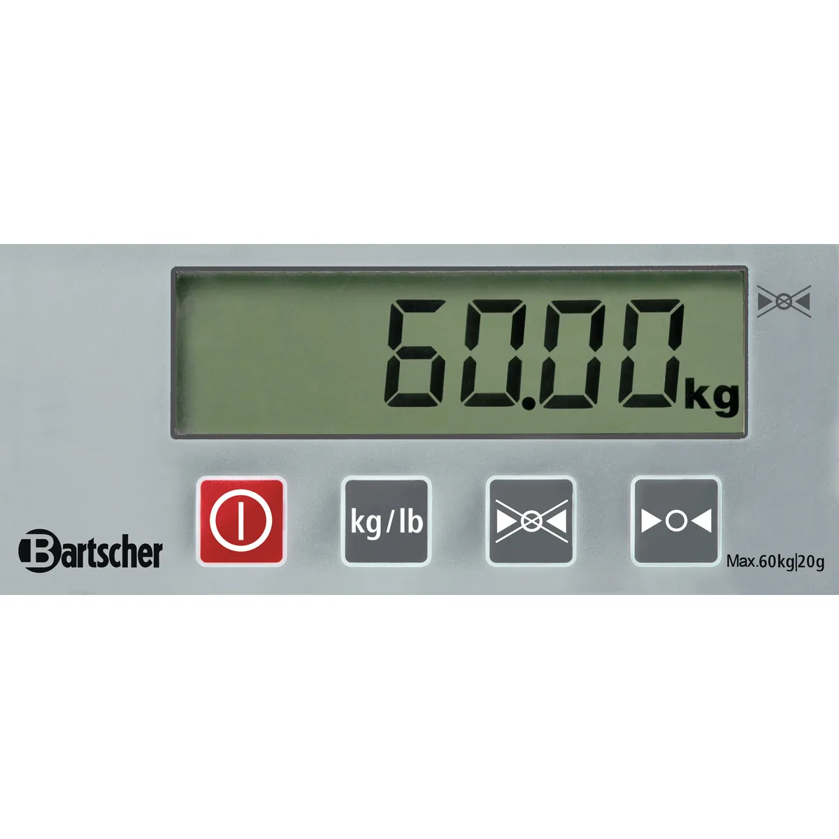 Bartscher A300068 Plattformwaage Ansicht Anzeige 60 kg