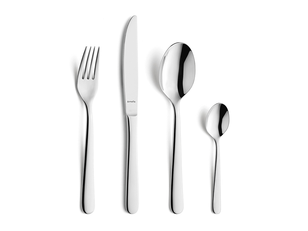 Amefa Serie Lido, Ansicht Messer Gabel Löffel Kaffeelöffel