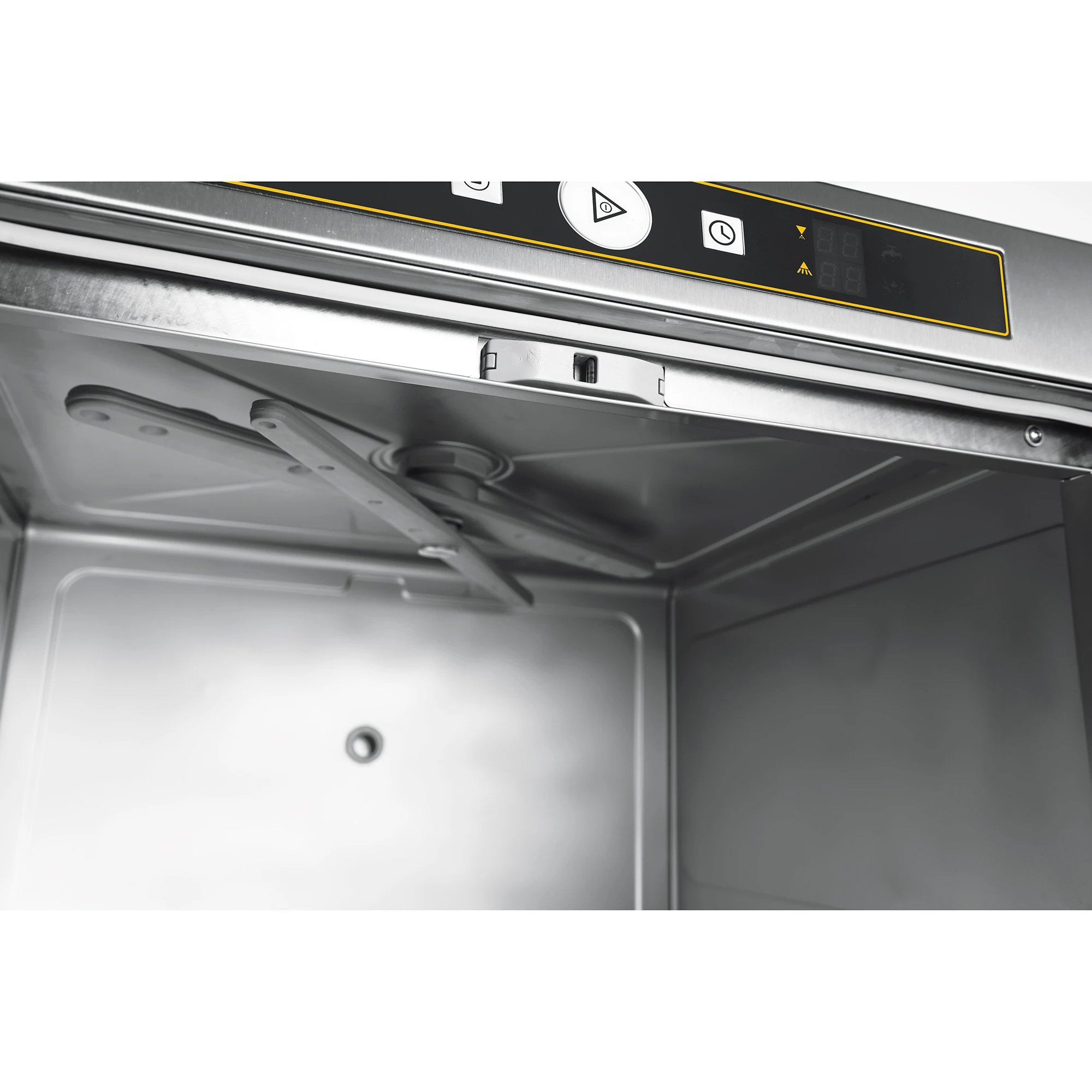 Ecomax F504 Geschirrspuelmaschine geöffnete Tür mit Blick in das innere der Maschine