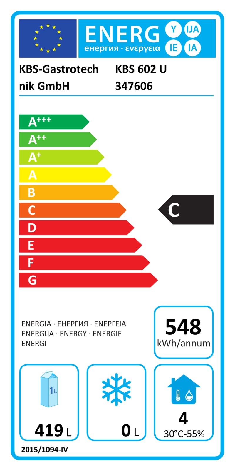  KBS 347606 Energielabel Kuehlschrank  