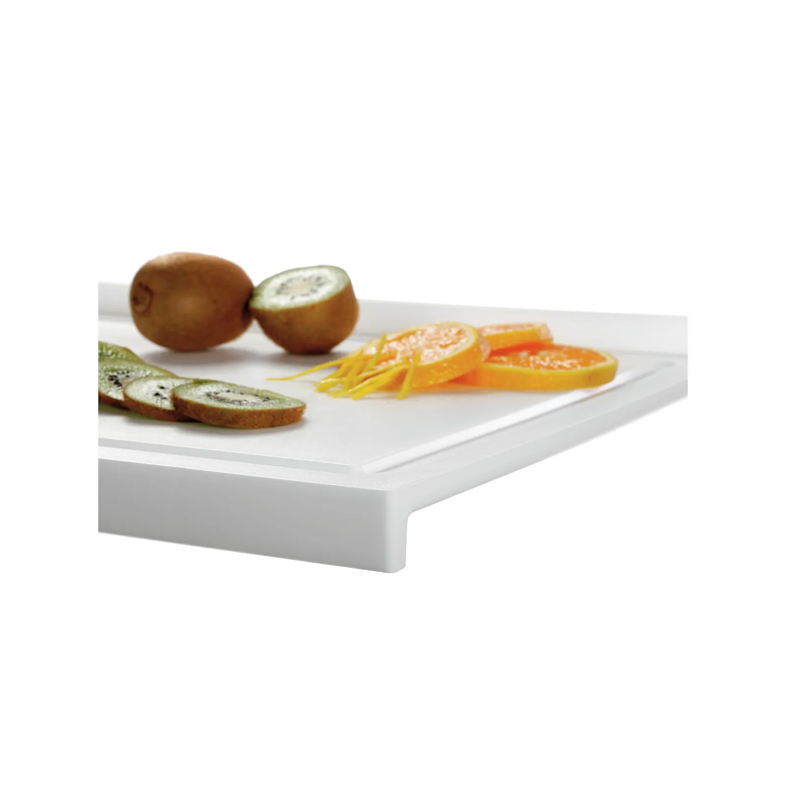 Bartscher A120593 Schneidbrett 48x37 W-RK Ansicht mit Essen von nahem