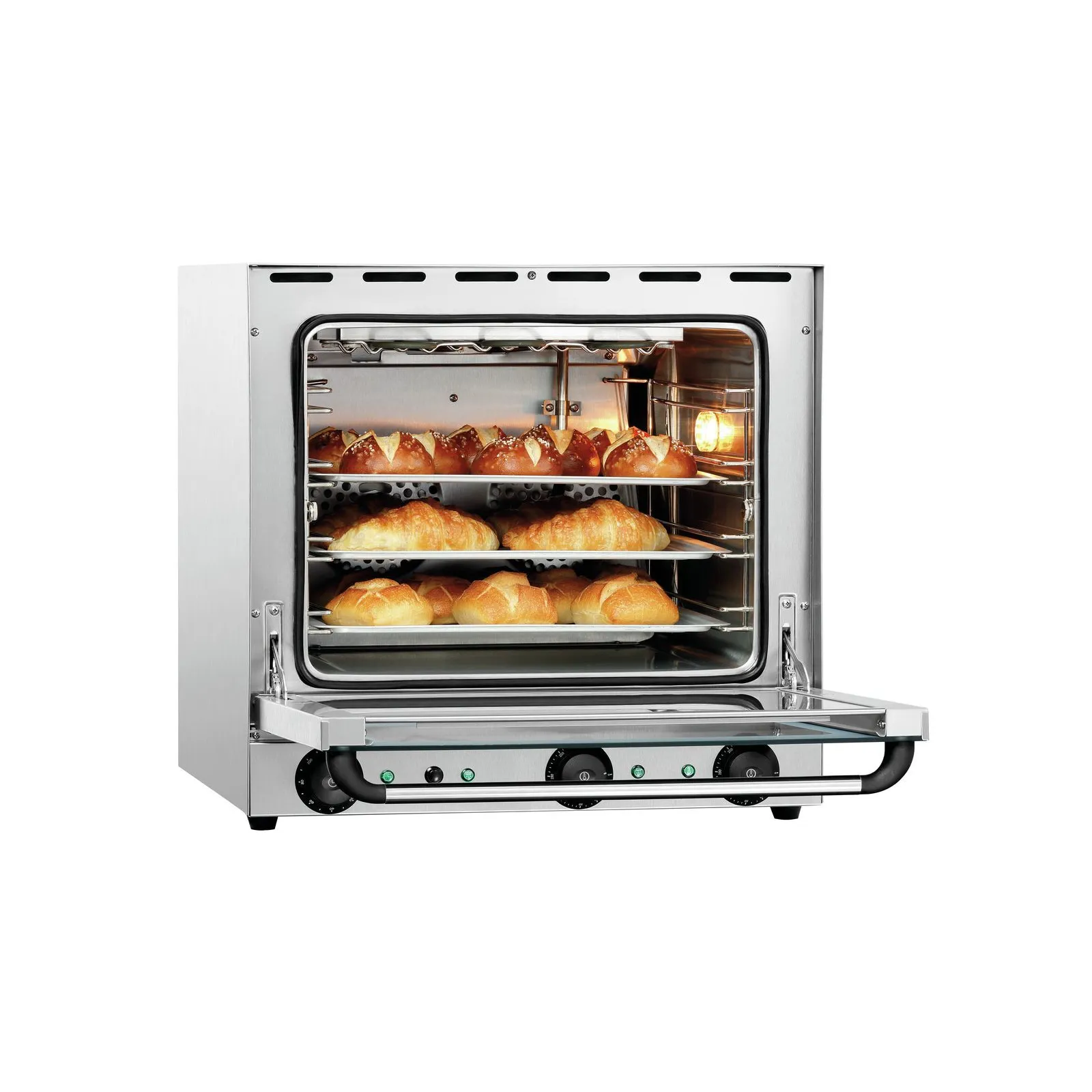 Bartscher A120788 Heißluftofen AT120 geöffnet mit Essen