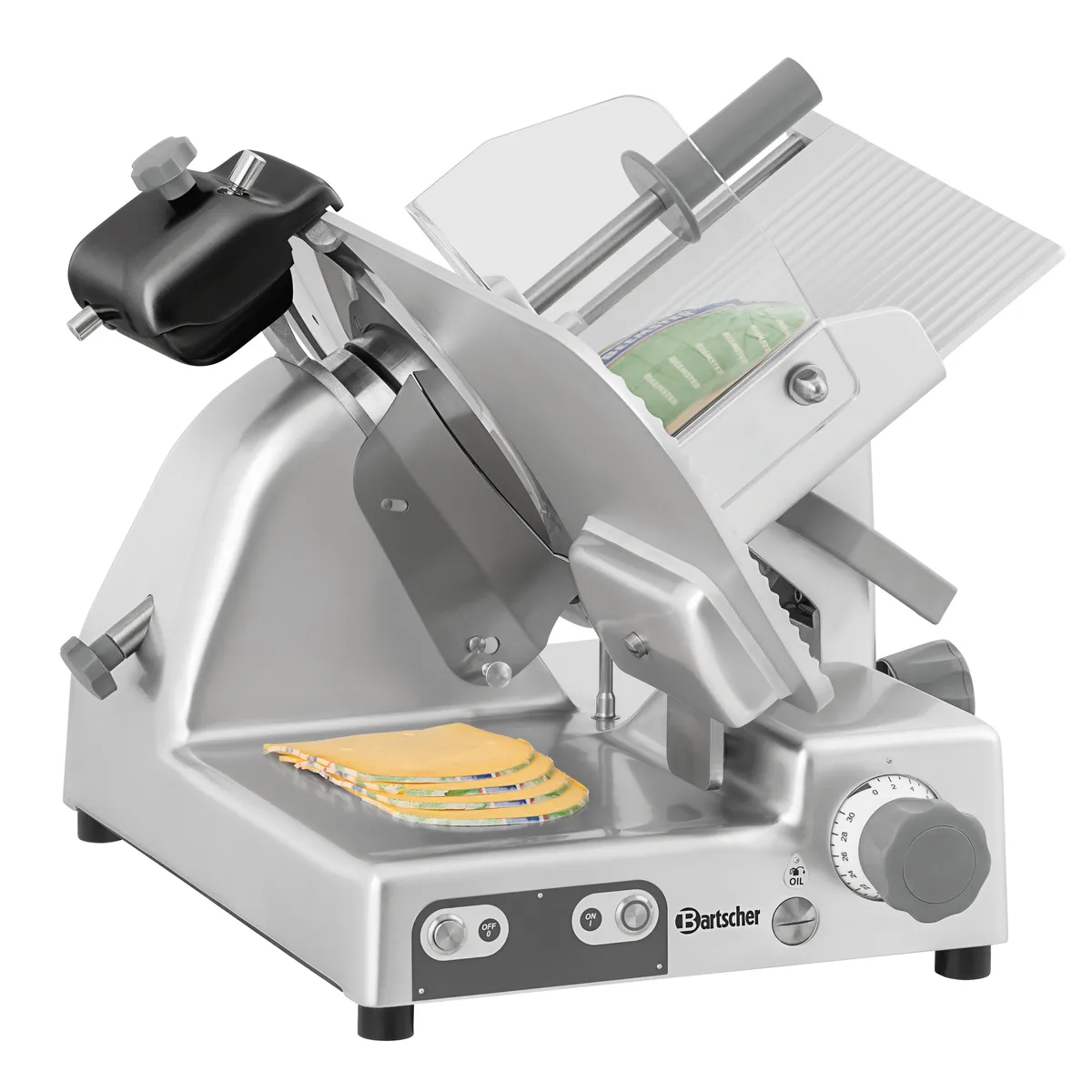 Bartscher 174302 Aufschnittmaschine Vorderansicht mit Kaese