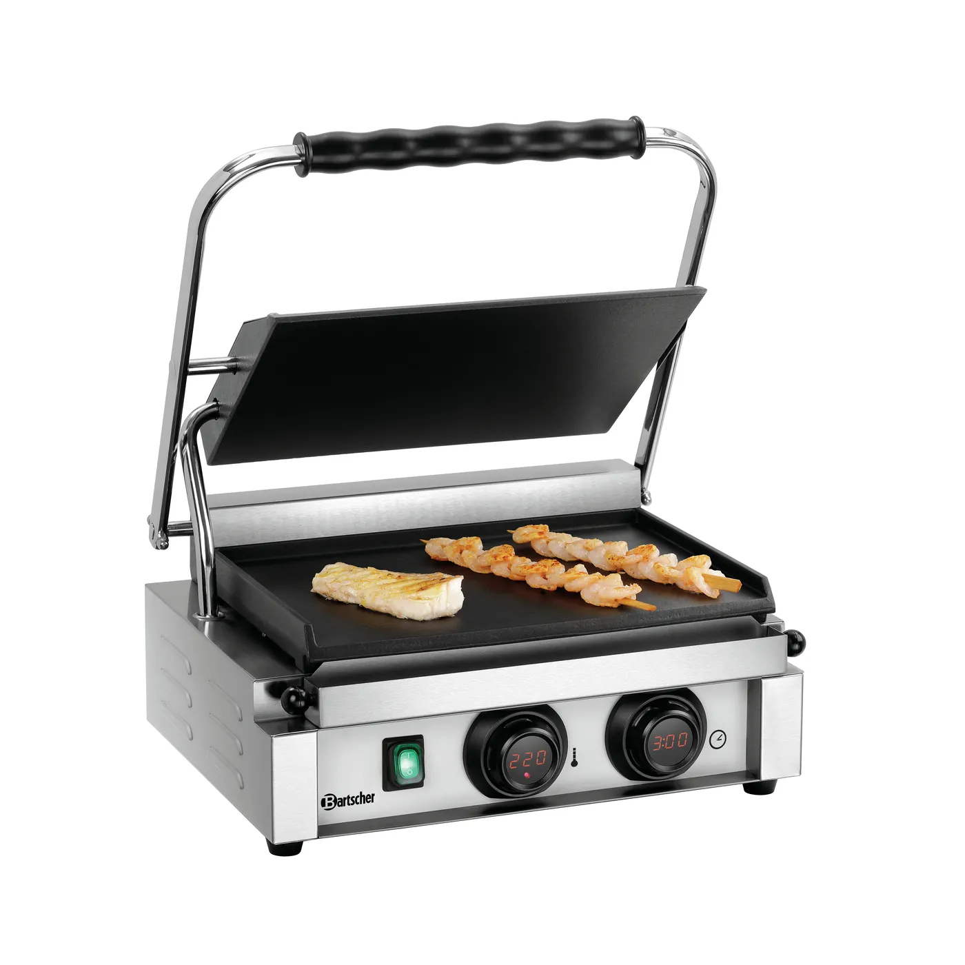 Bartscher A150979 Kontaktgrill Panini-MDI Ansicht Komplett mit Essen